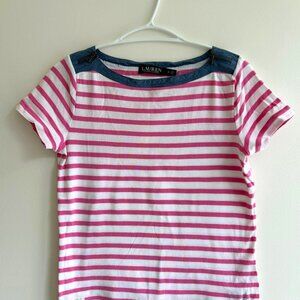 Ralph Lauren pink stiped t-shirt